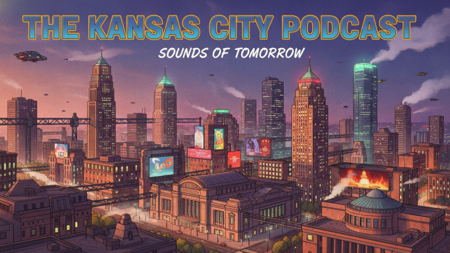 Vibrant Kansas City skyline illustration highlighting ConnectKC26 transportation and tourism.
