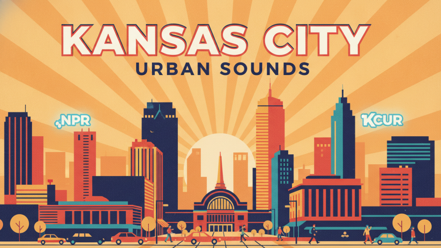 Vibrant Kansas City skyline illustration highlighting community engagement and local businesses.
