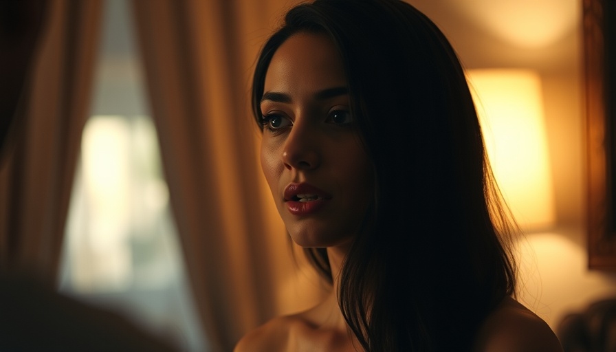 Close-up of a woman speaking in a warmly lit room.