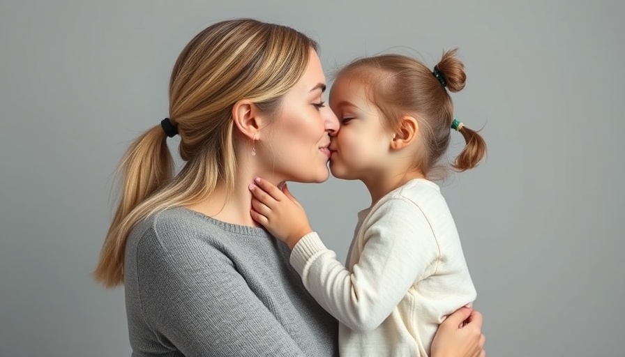 Mother sharing a tender moment with her daughter in pink.
