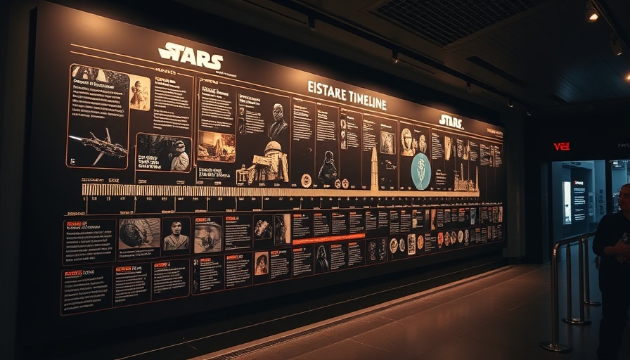 Star Wars timeline wall display at local Kansas City museum.
