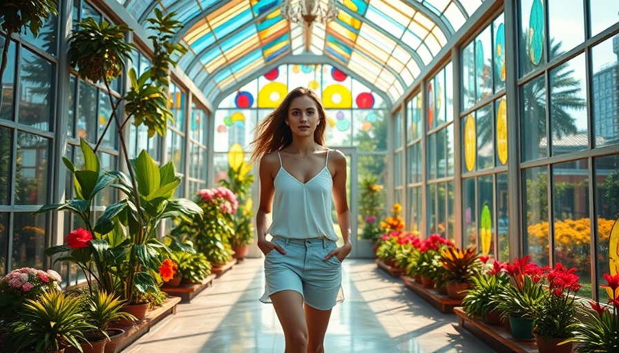 Psychological Minimalism Kansas City: Woman in vibrant glasshouse