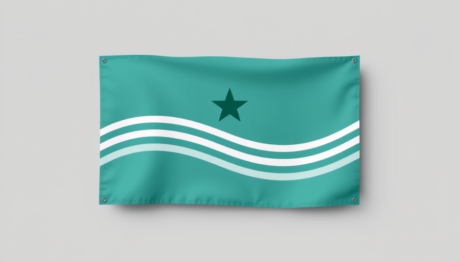 Stylized Overland Park city flag design with star and wave.
