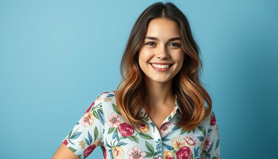 Smiling young woman at Kansas City event, floral shirt.