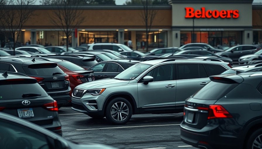 Crowded parking lot scene in Kansas City emphasizing child safety.