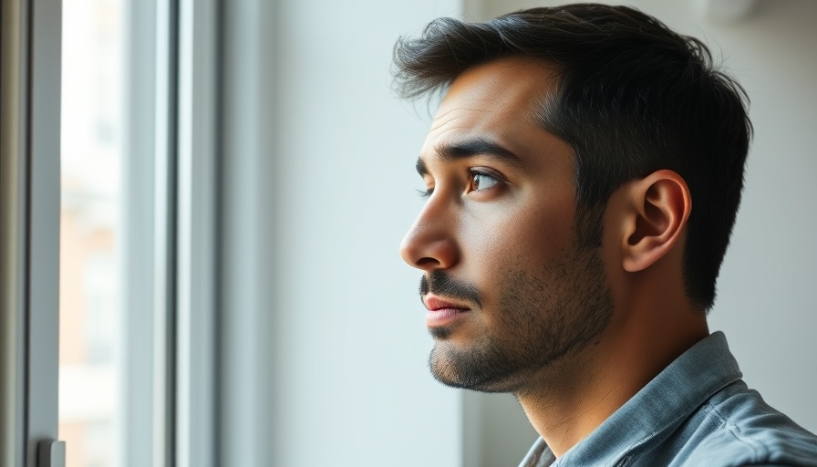 Thoughtful man at Kansas City events, gazing out window.