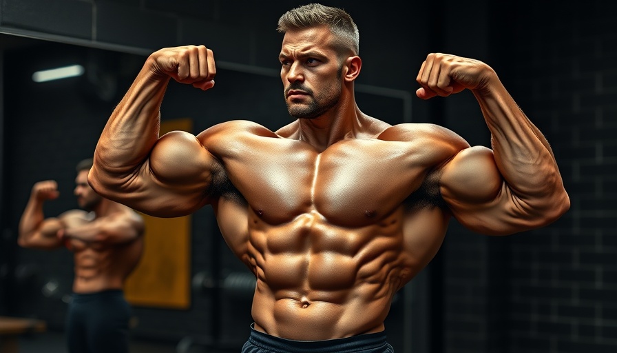 Bodybuilder displaying muscles at Goodvito Olympia 2025