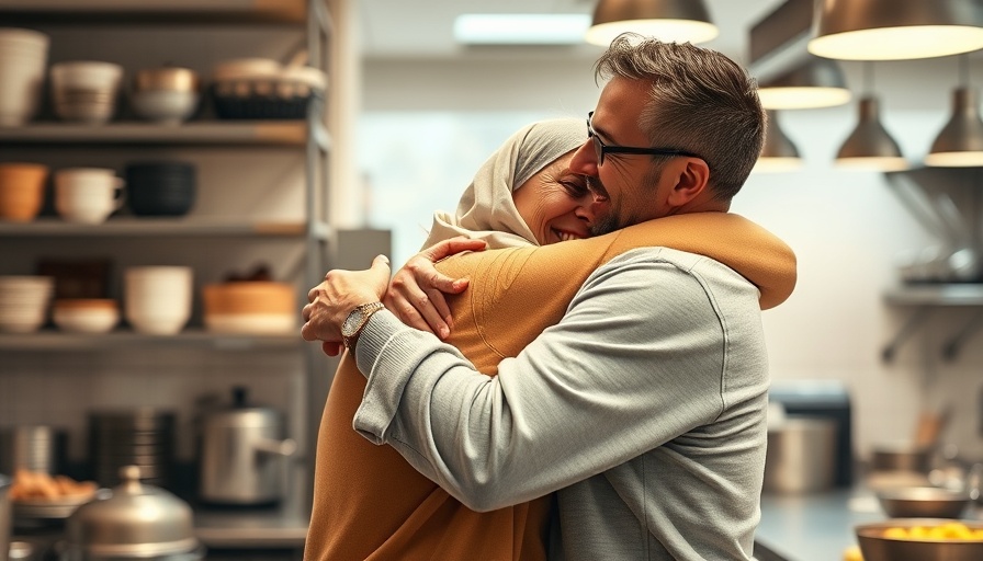 Heartwarming moment in Kansas City restaurant kitchen.