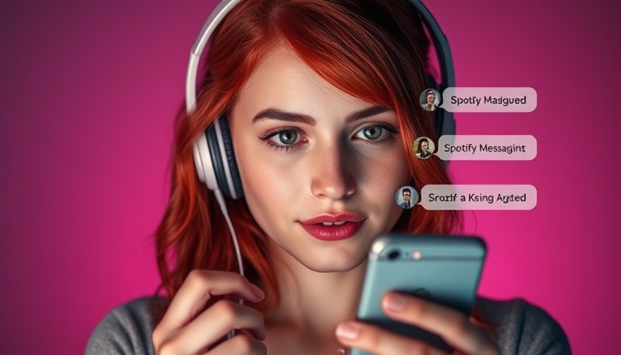 Woman exploring Spotify's new messaging feature on phone.