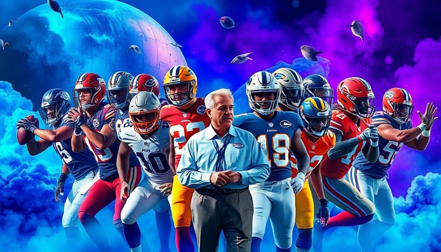 Exciting collage for 2025 NFL season predictions with players and coach.