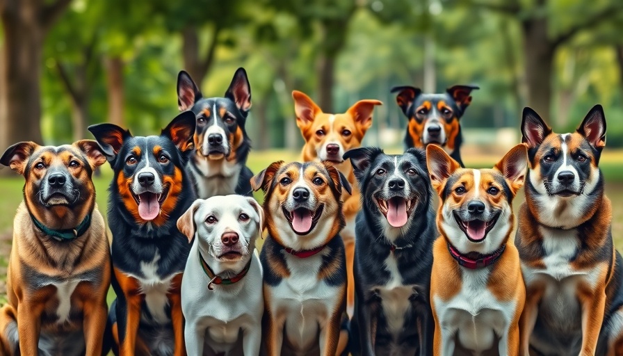 Curious dogs gathering in a park reflecting community life.