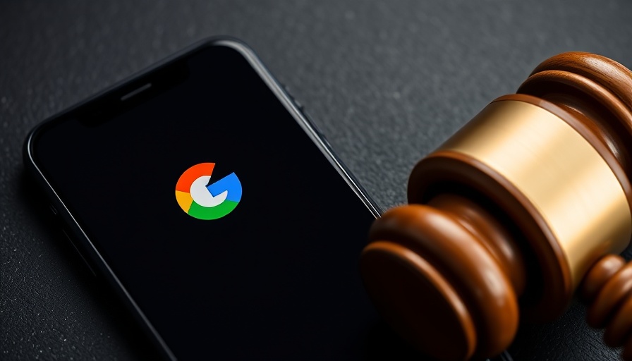 Google privacy violation lawsuit concept with phone and gavel.