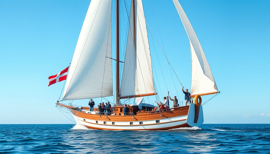 Humanitarian aid flotilla vessel on a mission in the open sea.
