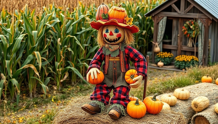 Scarecrow and pumpkins at 2025 Pumpkin Festival at Faulkner’s Ranch