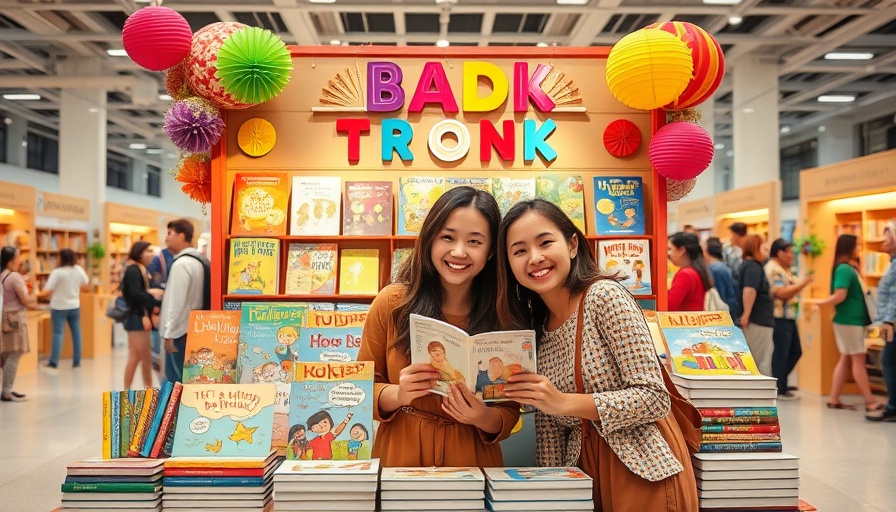 Heartland Book Festival Kansas City attendees at a colorful book stall.