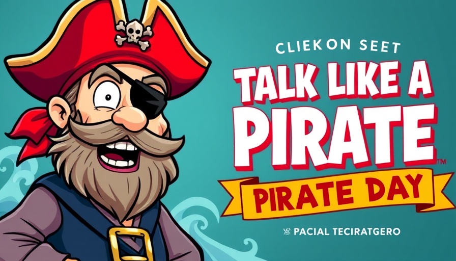 Talk Like a Pirate Day Free Food poster featuring a cartoon pirate.
