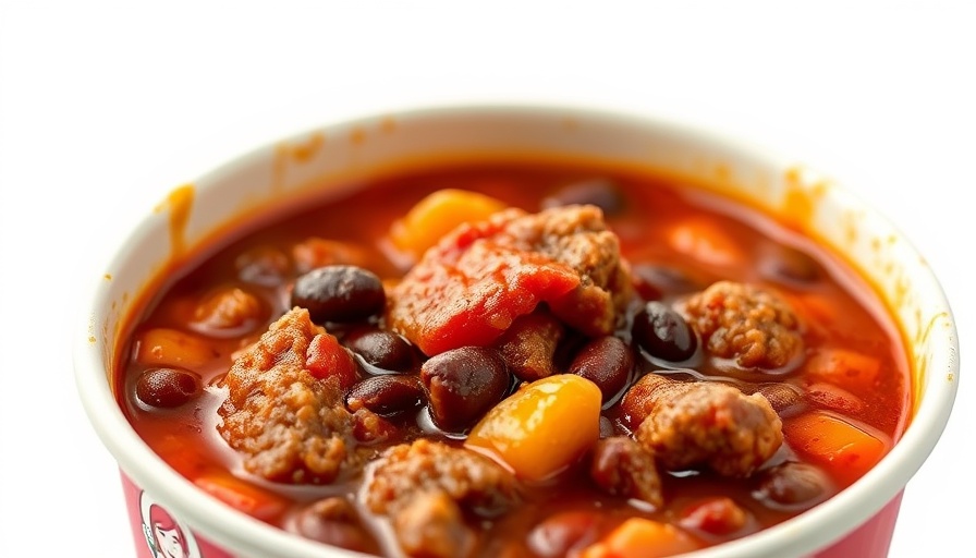 Wendy's chili with beans and meat in branded cup, Kansas City giveaway.