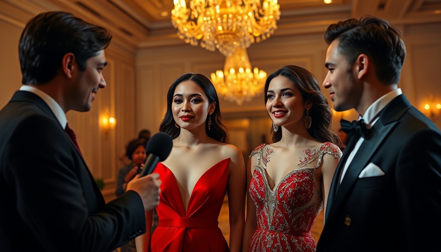 DWTS TikTok Night interviews with elegant couples in vibrant attire.