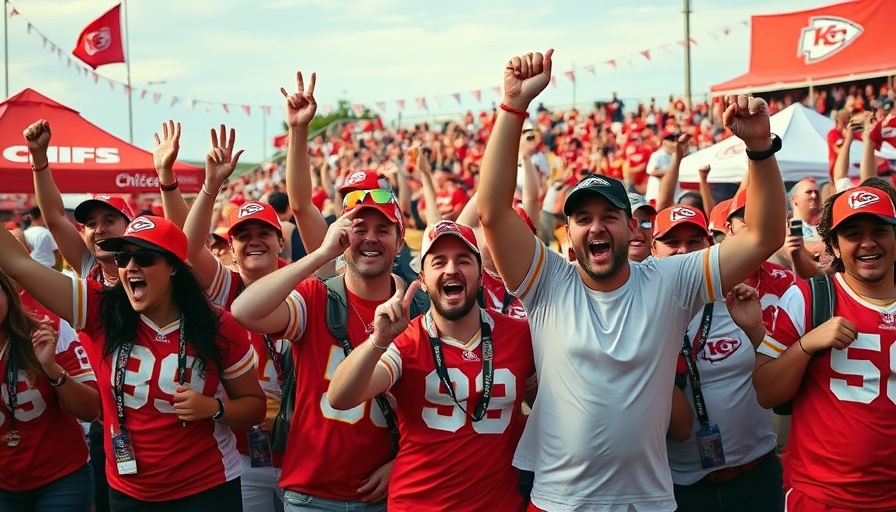 Kansas City Chiefs fans celebrating at today's live game.
