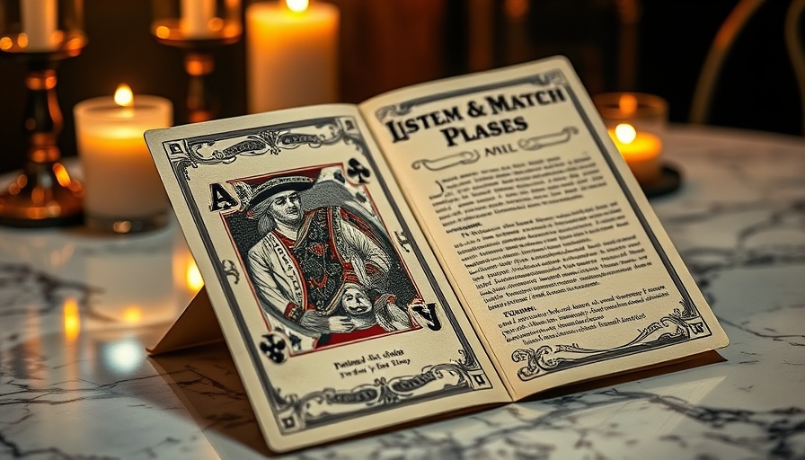 Vintage event brochure on Kansas City events with playing cards.