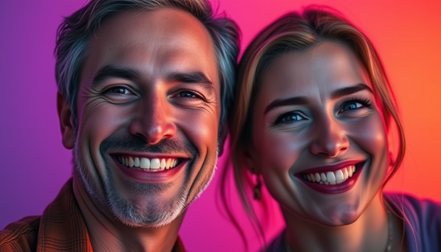 Two people with contrasting gradient background, Kansas City events.