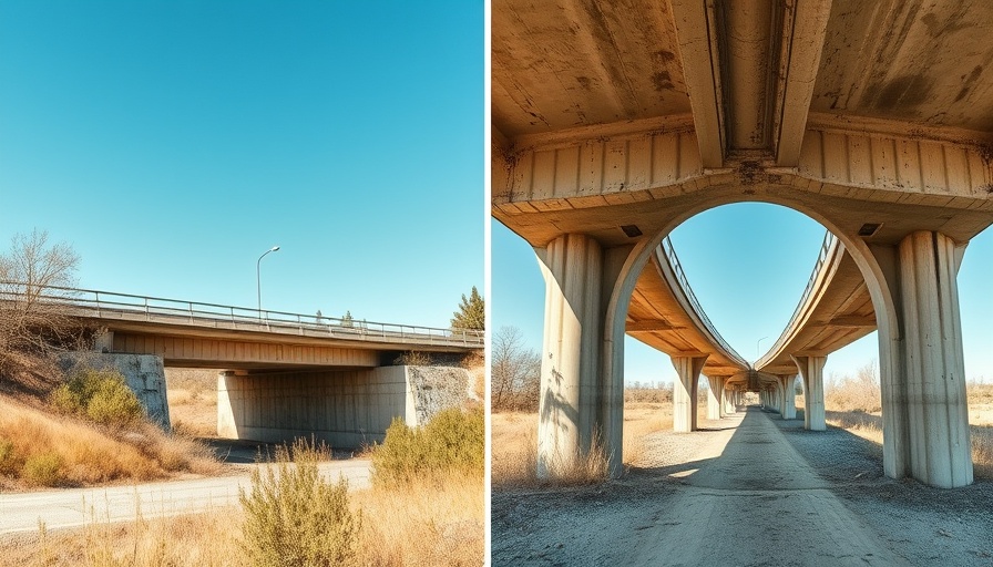 Worn concrete bridge replacement in a Kansas City neighborhood.
