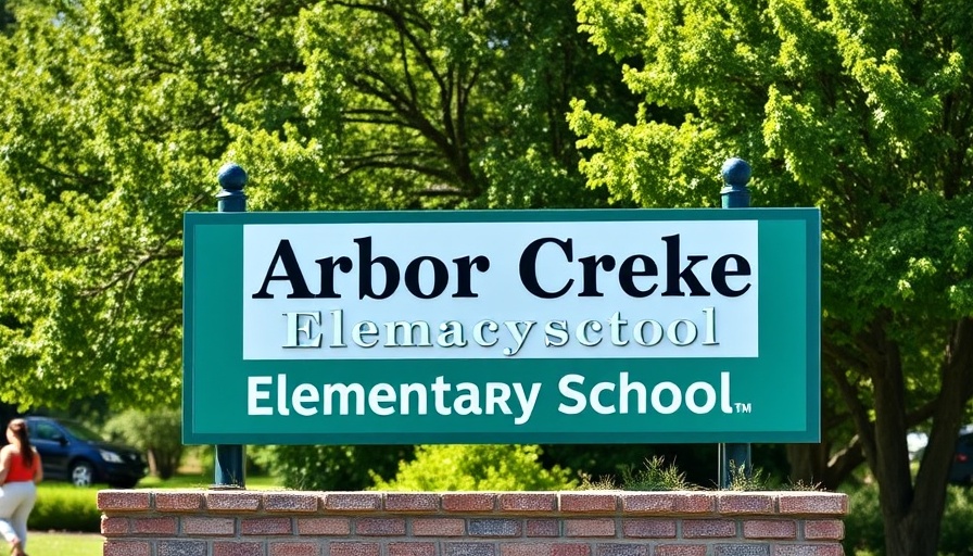 Arbor Creek Elementary School sign in Kansas City neighborhoods.