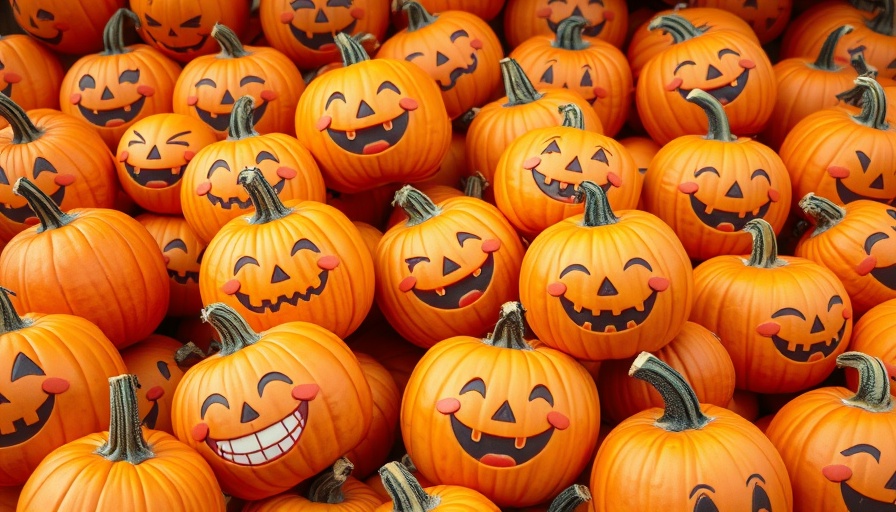 Carolyn's Pumpkin Patch fun activities with cartoon-faced pumpkins.