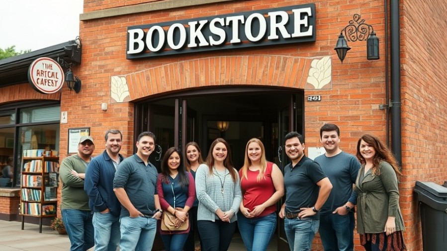 Bookstore staff in Kansas City promoting local businesses and community engagement.