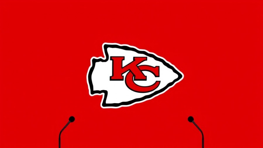 Stylish Kansas City Chiefs logo on vivid red background, showcasing quarterback depth chart.