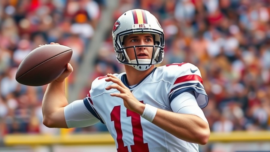 Photorealistic NFL quarterback poised to throw, showcasing Kansas City Chiefs predictions.