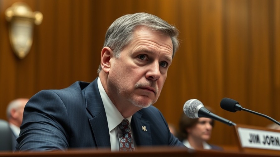 Jim Jordan during legislative hearing on government surveillance issues, thoughtful expression.