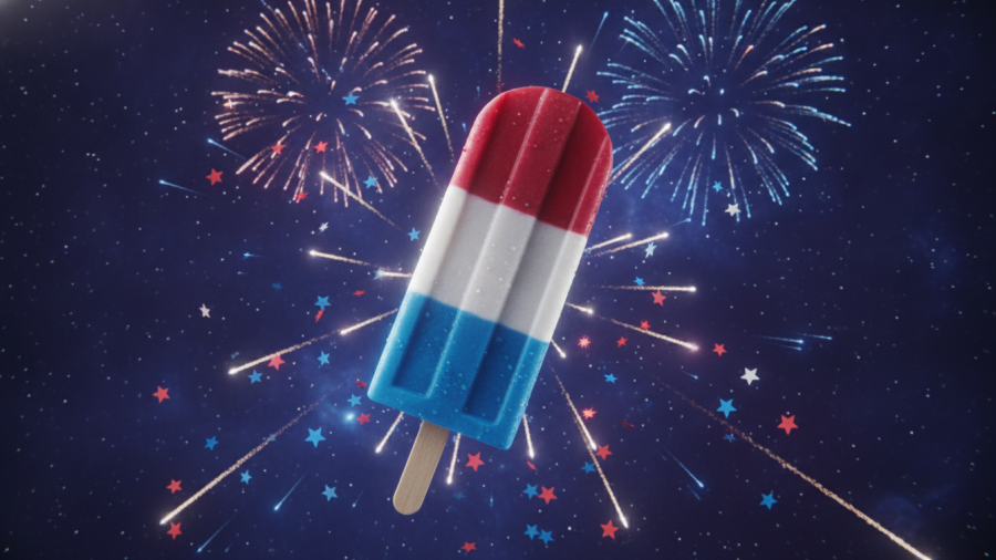 Delicious Bomb Pop with starry backdrop, celebrating Kansas City Bomb Pop history.