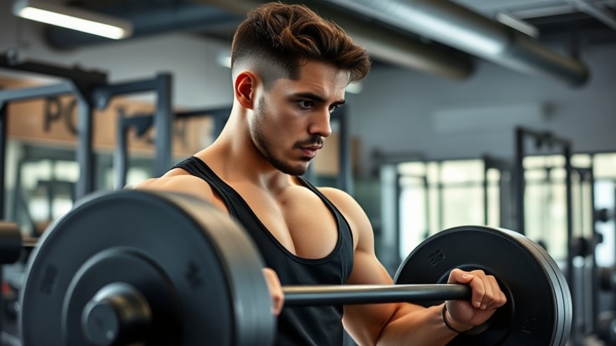 Focused athlete lifting weights in a modern gym, showcasing quad exercises for muscle building.