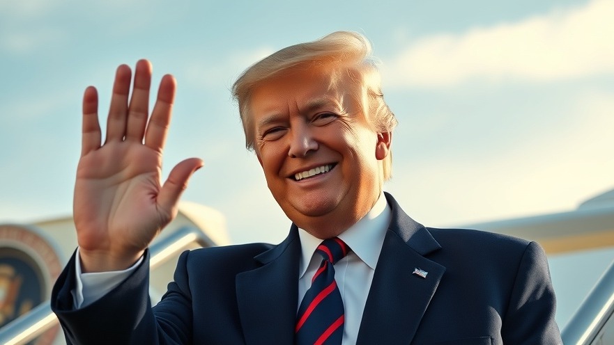 Donald Trump smiling and waving amidst Kansas City politics, photorealistic detail.