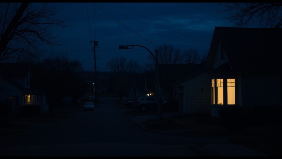 Cinematic view of a suburban house in peaceful Kansas City neighborhoods.