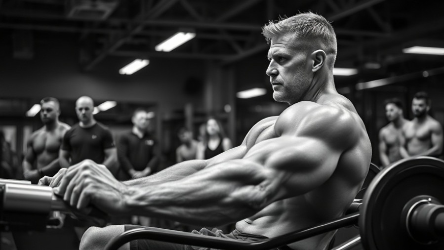 Muscular athlete performing seated rows for strength training in a professional gym.