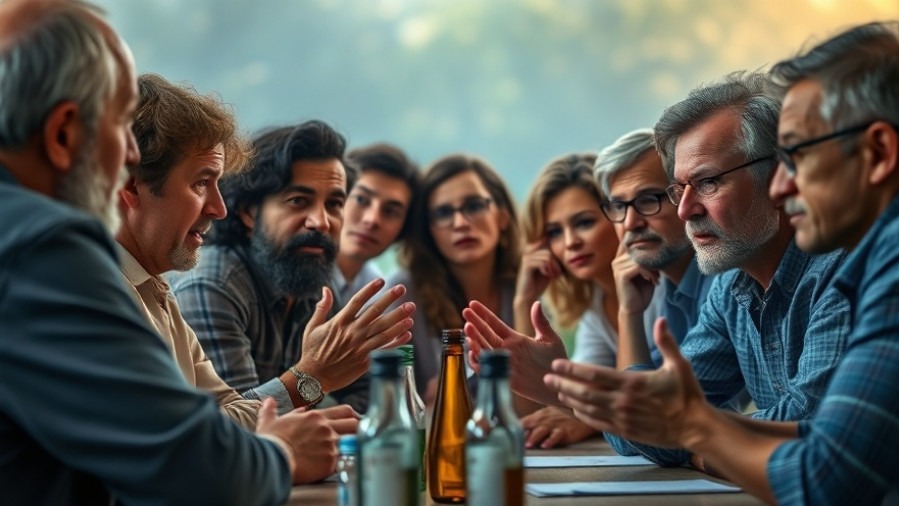 Diverse adults in discussion, embodying Kansas City local living in warm afternoon light.