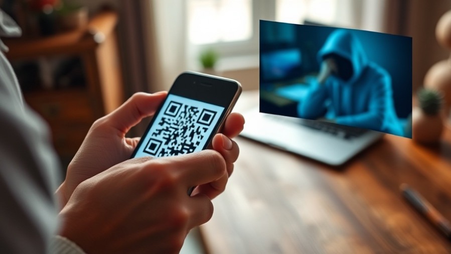 Close-up of scanning a QR code, highlighting cybersecurity threats and digital safety.