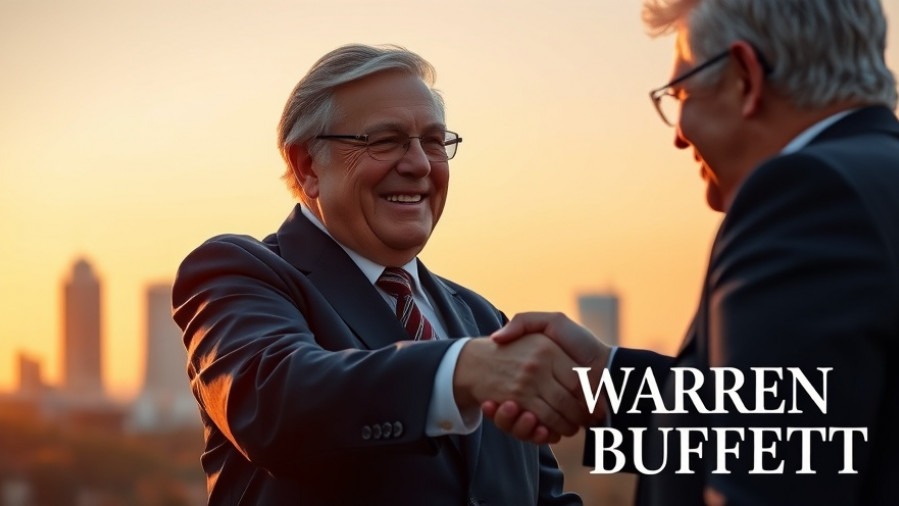 Warren Buffett warmly shakes hands with a young entrepreneur in Kansas City.