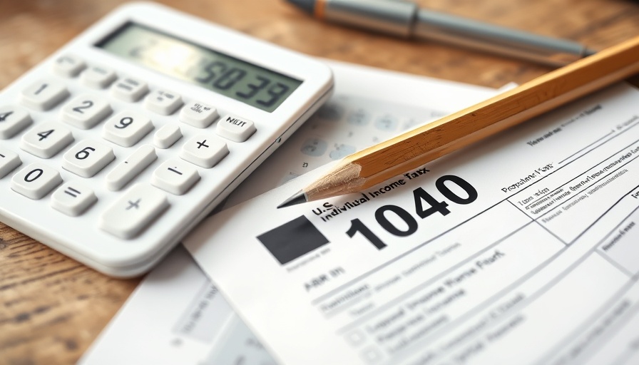 2026 Tax Brackets preparation with calculator, tax forms, and pencil.