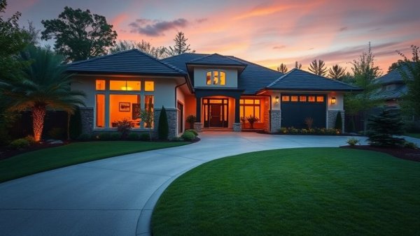 Modern house at sunset highlighting LLC bank accounts strategy.