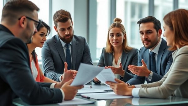 Professionals reviewing documents on revocable living trusts.