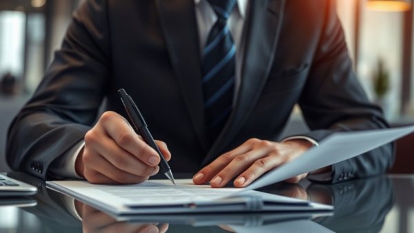 Businessperson signing LLC operating agreement with tips overlay.