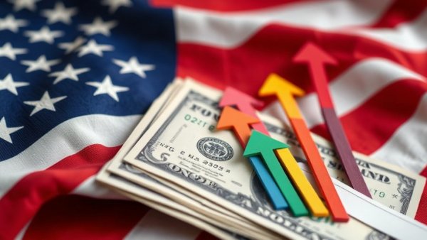 State Tax Trends 2026: American flag with currency and trend arrows