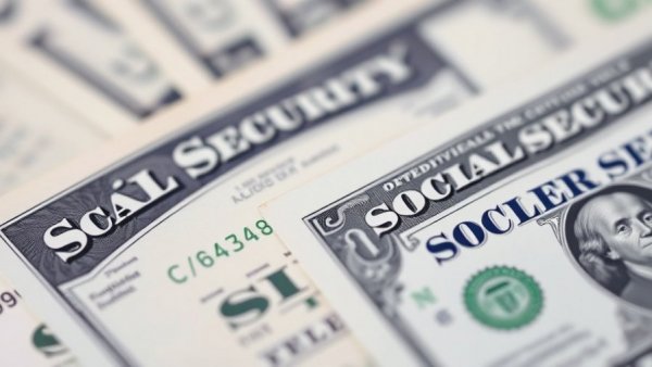 Financial concept with hundred-dollar bills and Social Security card.
