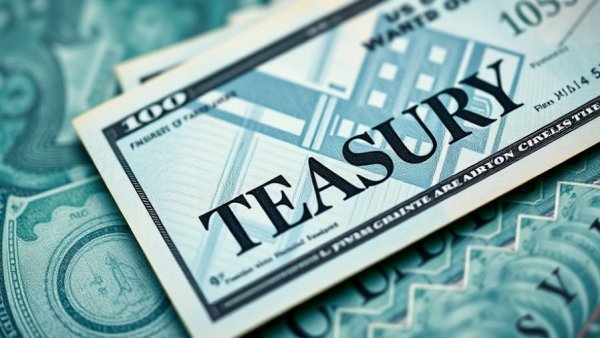 U.S. Treasury check and $100 bills, tax refund concept.