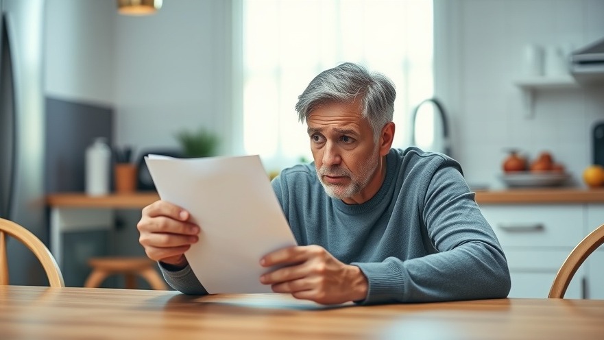 Concerned adult examines official letter, embodying tax fraud prevention focus.