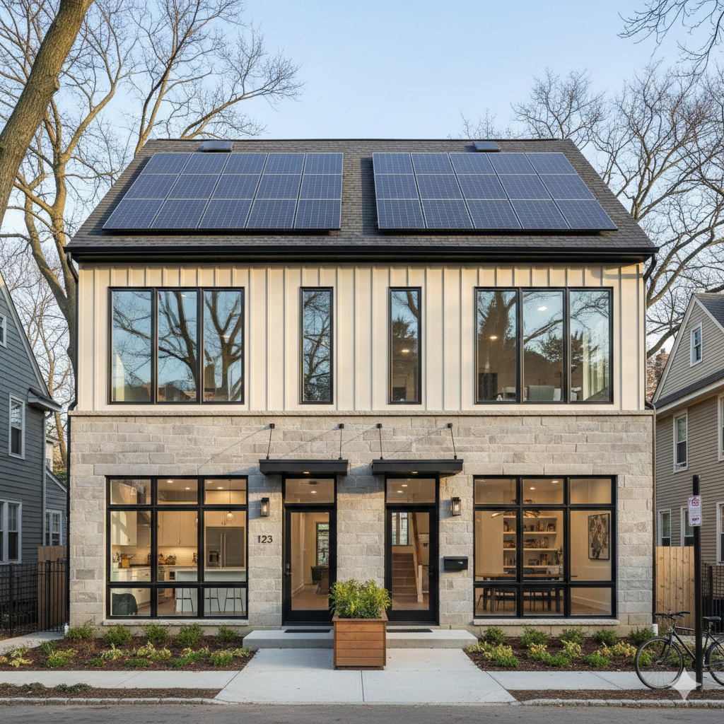 Stylized house icon with sun highlighting Ann Arbor housing market 2026.