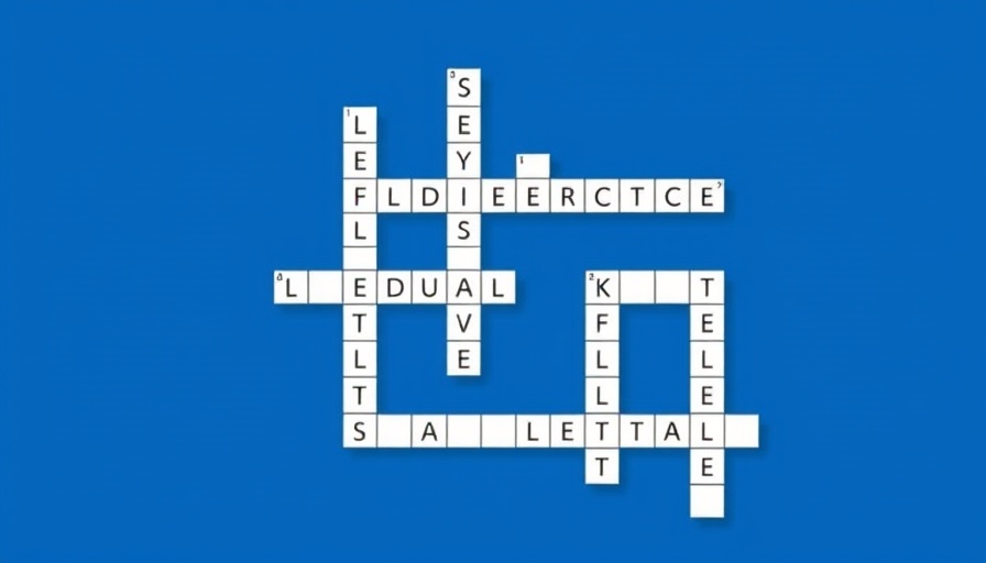 Minimalist Sunday crossword puzzle graphic with blue background